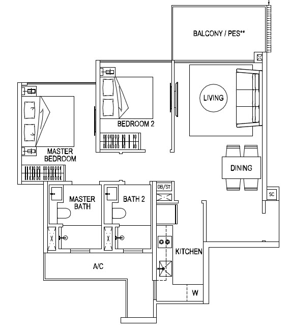 2 Bedroom